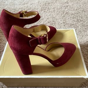 Michael Kors Burgundy Suede Sierra Platform